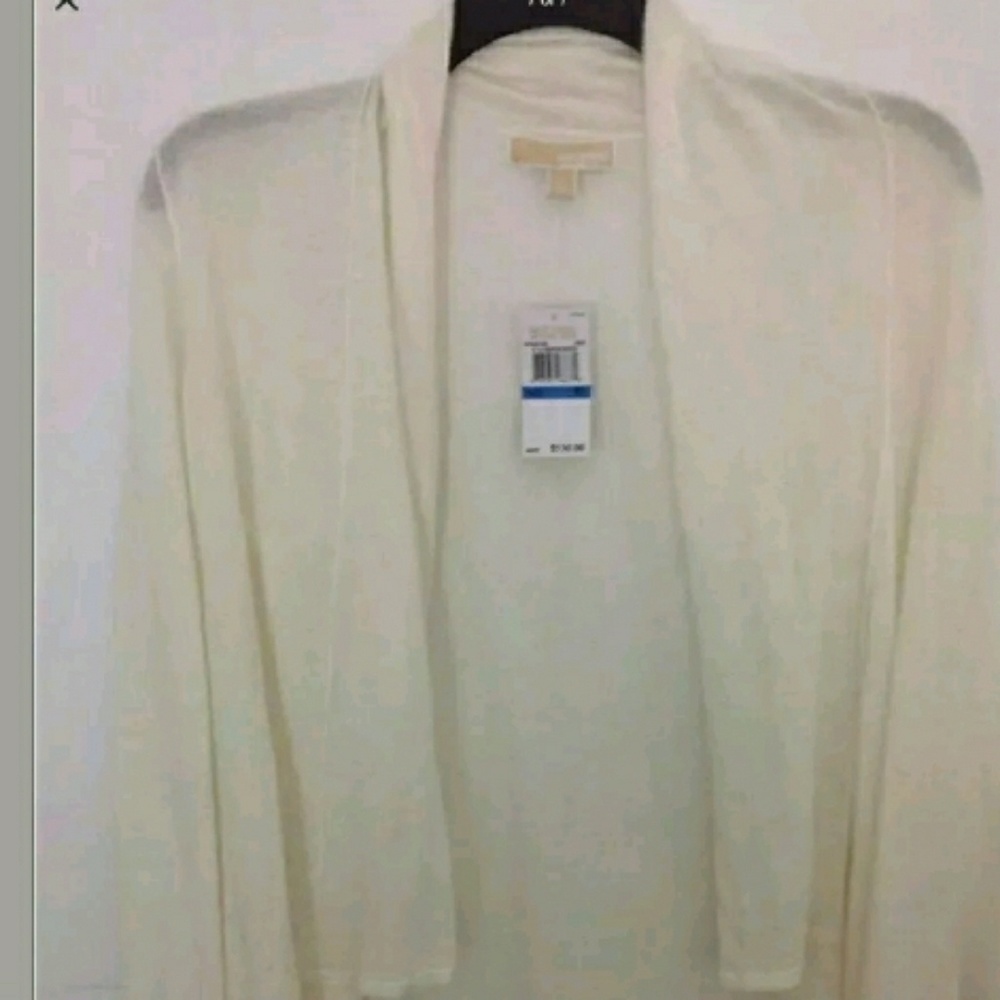 Michael Kors white open front draped sweater sz XL